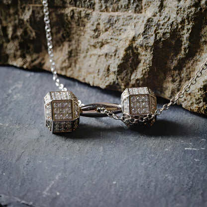 Creative Personality Dumbbell Shape Pendant Necklace