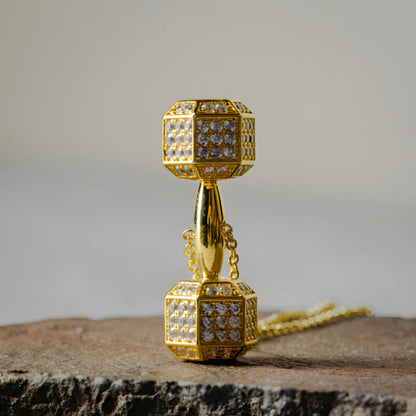 Creative Personality Dumbbell Shape Pendant Necklace